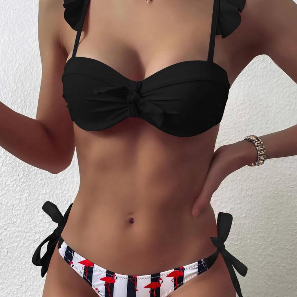 Nuevo Bikini Europeo y Americano de Lazo Dividido: Traje de baño sexy push-up de moda para mujer
