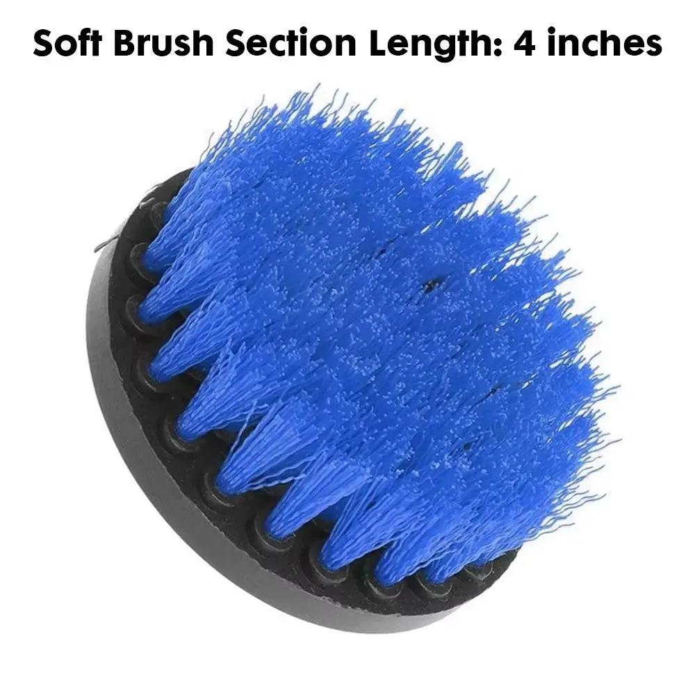 1 Stück 4 Zoll Elektrische Bohrmaschine Bürstenreiniger Blau Gelb Nylon Kraftscheuerbürste Reinigungsbürste Polster Sofa Holzmöbel