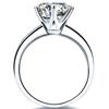 Solid 18K White Gold AU750 2CT Brilliant Round Moissanite Engagement Ring Women Best Anniversary Statement Jewelry Gift