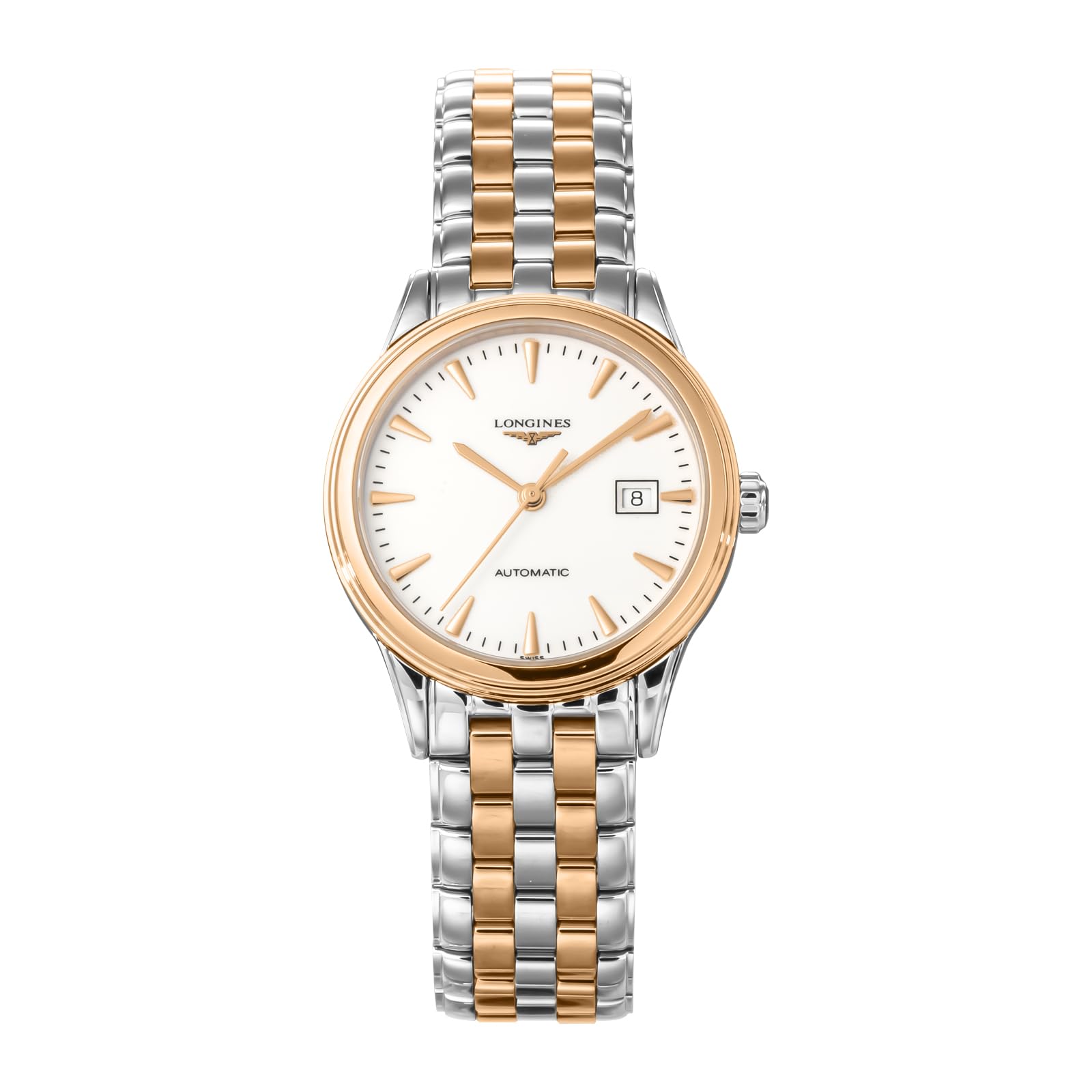 

Unisex Watch FLAGSHIP Flagship Automatic Winding 3 ATM Water Resistant Sapphire Glass White Dial Stainless Steel Silver x Gold [Longines] білий