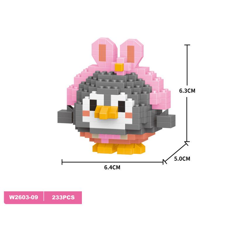 Lovely Animal Sphere Nanobrick Micro Diamond Block Panda Duck Elephant Penguin Dog Fox Build Brick Frog Owl Wolf Rabbit Cow Plaything