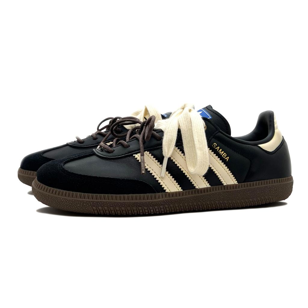 Adidas Originals SAMBA OG Slip Resistant Slip Resistant Low Top Skateboard Shoes Unisex Black Yellow B75807(Team191-)