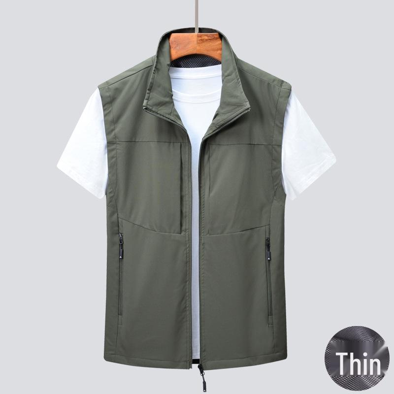 Men's Plus Size 2026 Summer Outdoor Thin Mesh Vest with Multi-Pockets