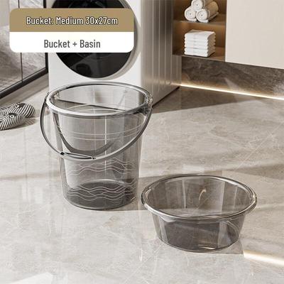 Xihe Transparent Plastic Water Bucket and Basin Set