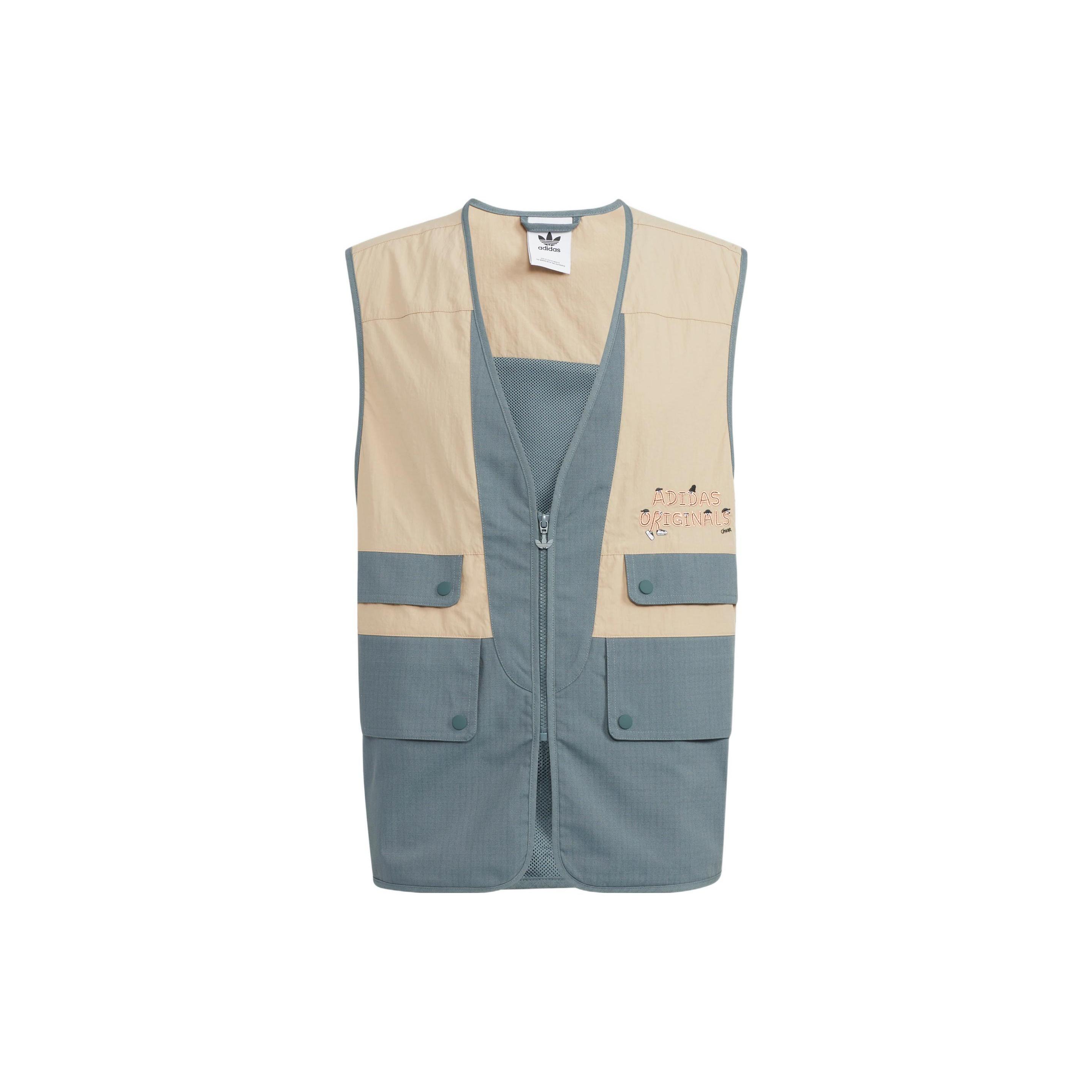 adidas x CHARR Vest Blue Khaki Men s IA8477 L
