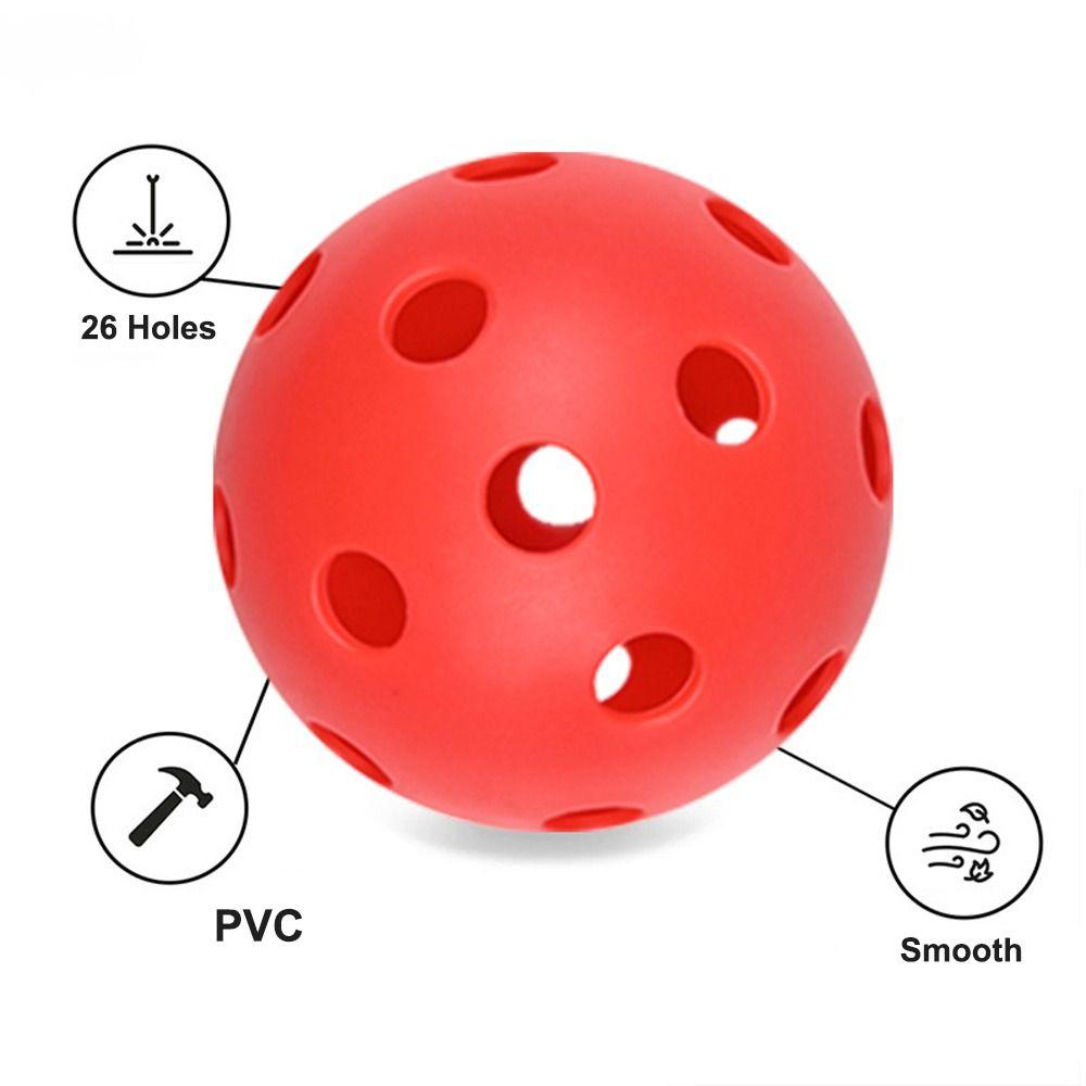 6pcs PVC Pickle Balls with Bag Balanced Competition Ball Portable Pickleball Balls  Indoor