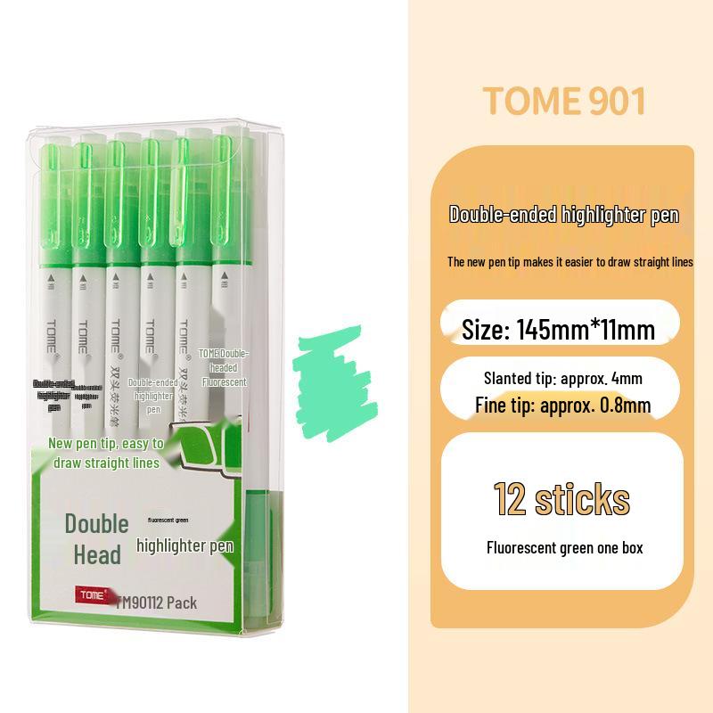 TOME Dual-Head Fluorescent Highlighters for Colorful Planning and Decoration