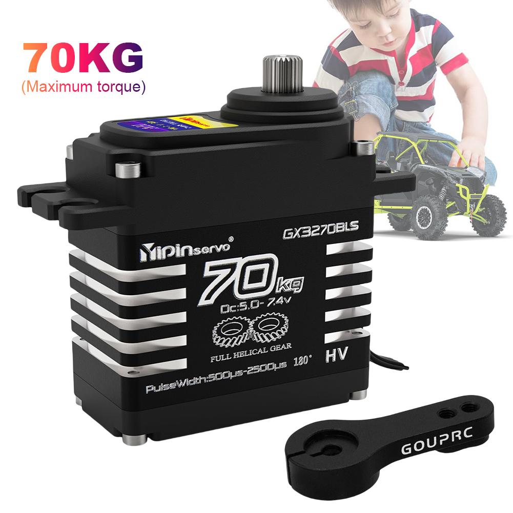70KG Brushless Servos 7.4V Oblique Gear High Torque Servos Digital Servos for 1/8 1/10 1/12 RC Truck Car Crawler Boat Robot