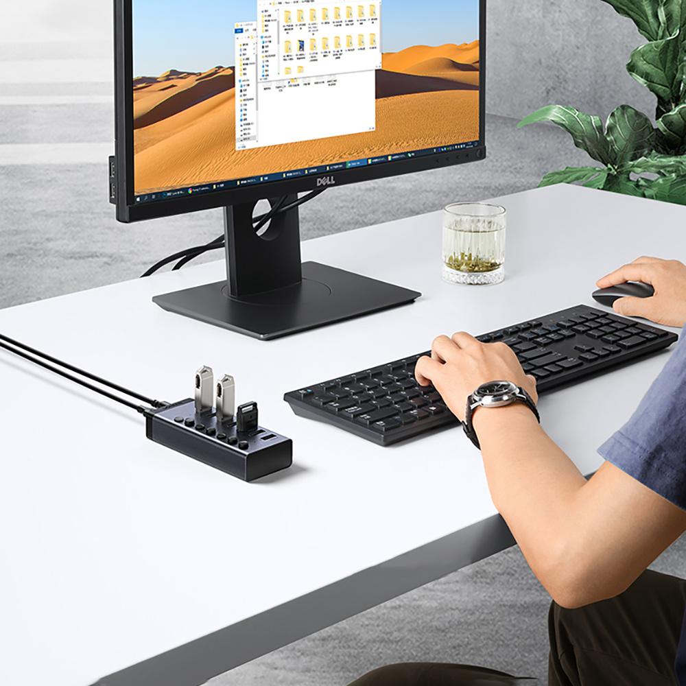 Ugreen 7-Port USB-C Hub with Power Delivery & Slate Gray Finish (CM481)