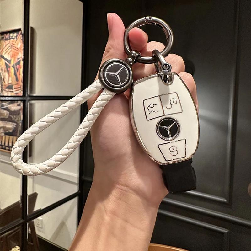 ULA5 Car Key Case Shell Fob For Mercedes Benz A C E S G Class GLC CLE CLA GLB GLS W177 W205 W213 W222 X167 AMG Keychain