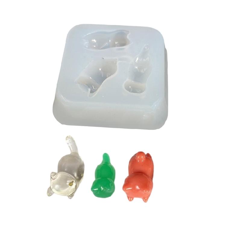 Three Cats Pendant Mold Epoxy Resin Handmade Jewelry Charm Mould Flexible Silicone Jewelry Accessories Making Mould 1