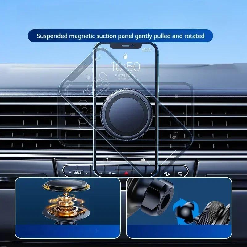 Eary Magnetic Phone Holder for Car 360°Rotation Air Vent Shock Absorption Phone Mount Fit All iPhone 16 15 Pro Max Samsung S25