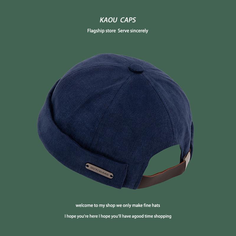 Trendy Poly Cotton Streetwear Hat For Men And Women Adjustable Design Brimless