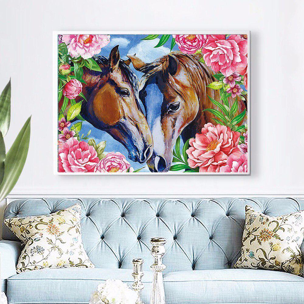 Diamond Embroidery Full Display Aanimals Diamond Painting Round Stones Horse Pictures