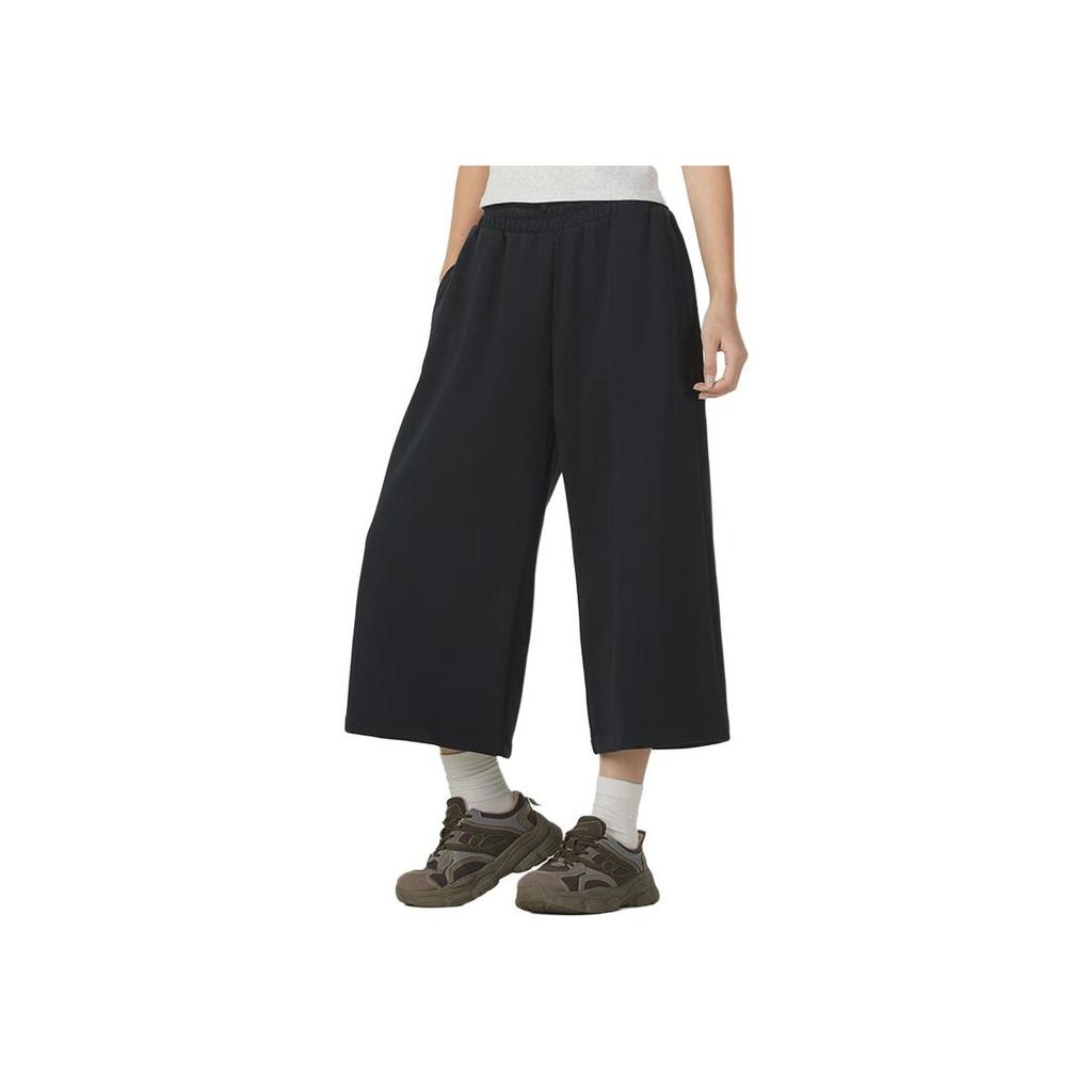 Under Armour Rival Fleece Crop Wide Leg Comfortable Knit Sports Pants Women Bottoms Black 1387226-001