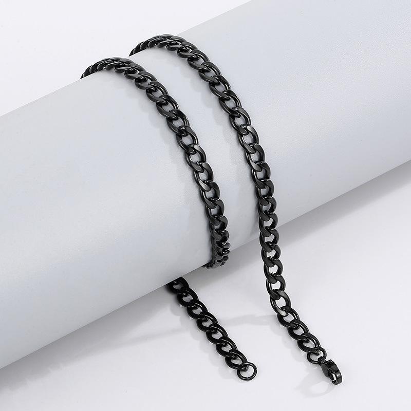 Simple Stainless Steel Grinding Chain Hiphop Necklace Street Hip Hop Titanium Steel Tide Jewelry Nk Chain