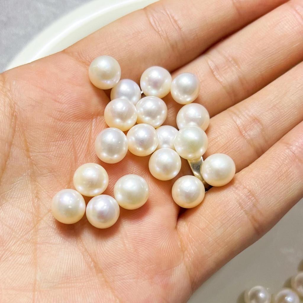 Natural 8.0-8.5mm 5A Freshwater Pearl Beads: High Luster, Near-Round, Flawless for Pendants, Stud Earrings, and Necklaces