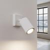 Modern white wall sconce, movable fluted spotlight for bedroom, reading, 1xGU10 10W KARBON, Sollux Lighting