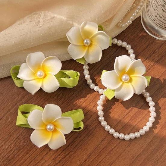 Haarnadel Faux-Perle Blumengeschmückt Mädchen Haarspange Helle Farbe Seitenpony Haarnadel Haarstyling-Werkzeug Haaraccessoires
