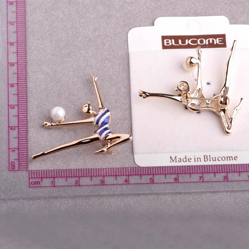 Blucome Beauty Girl Dance Brooches  for Women Corsage Suit Scarf Hat Pins Jewelry