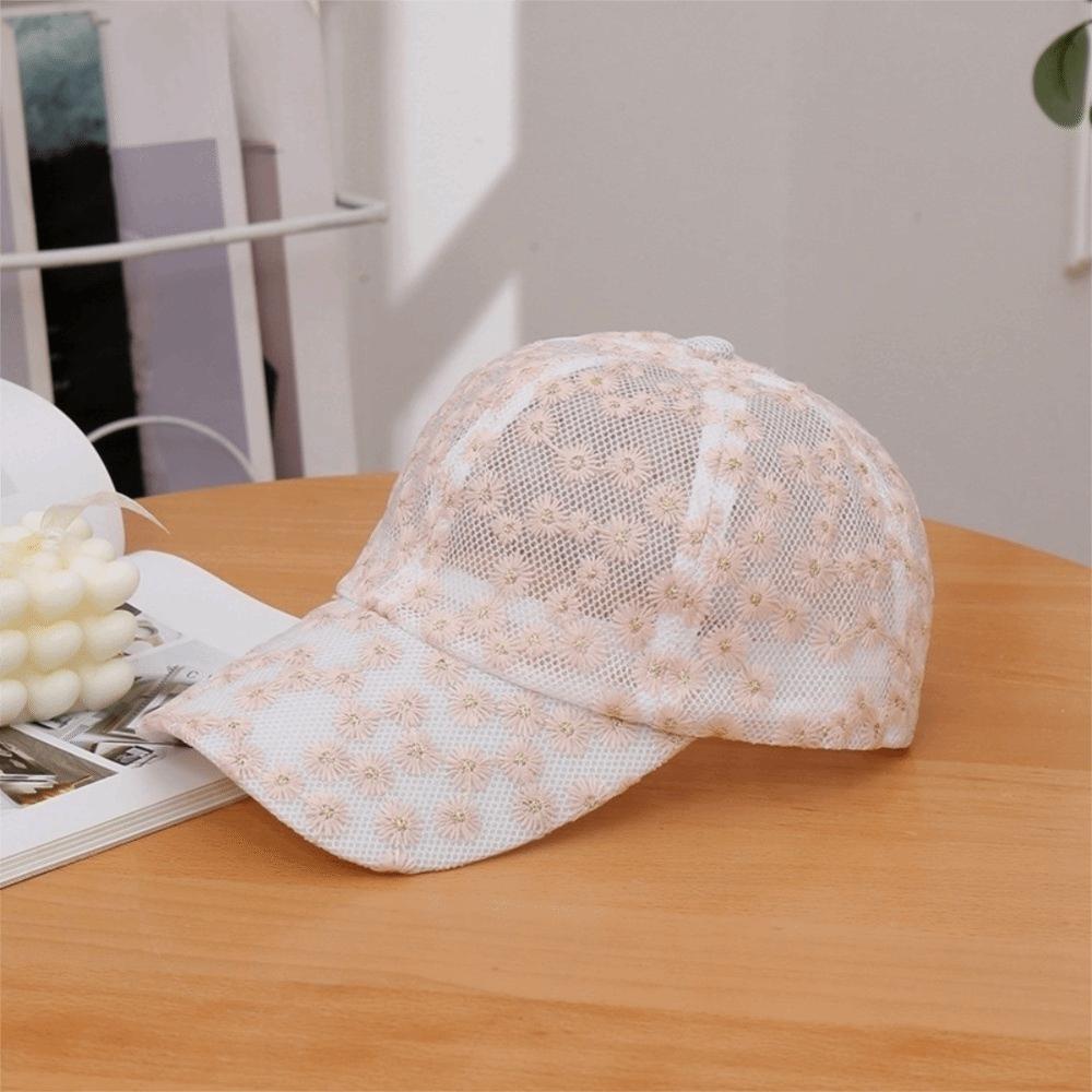 Breathable Visors Cap Embroidered Mesh Peaked Hat Casual Flower Baseball Cap Outdoor