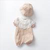 Romper Jumpsuit Bodysuit Girls Baby Newborn Summer Floral Print Lace Dress Hat Set Orange 18Months [Missia Luxury] [27132-27136]