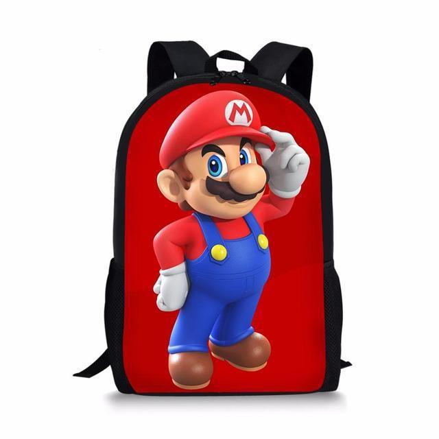 

Double Super Mario Shoulder School Bag With Durable Material Pattern Playful StyleO