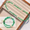 Natural Chrysoprase Freshwater Pearl Design Necklace Collarbone Chain