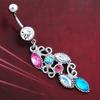 Multicolor Women Sexy Rhinestone Navel Dangle Body Piercing Belly Ring Jewelry