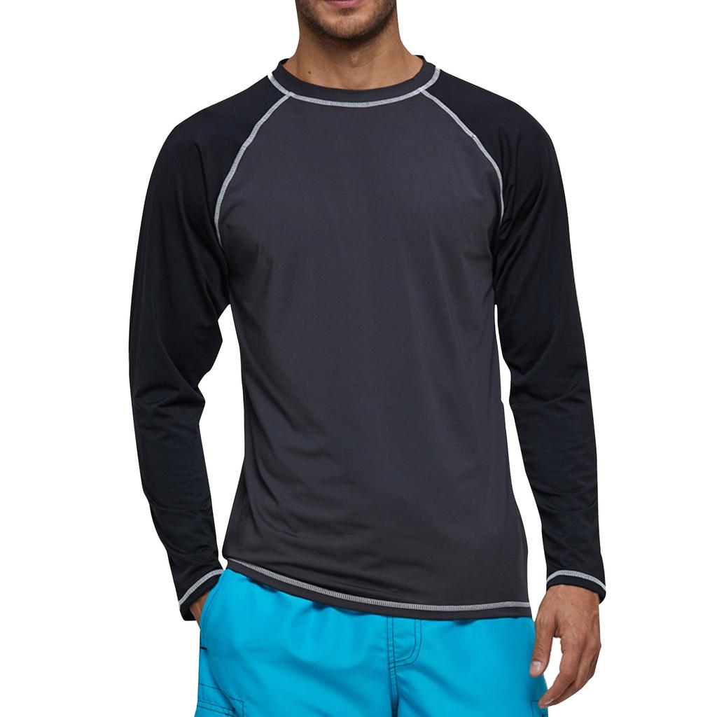 Men's Long-Sleeved Loose Sun  Clothing Upf 50+ Beach Sun  Quick-Drying Clothing Men's Surfing Clothing Men's Swimwear