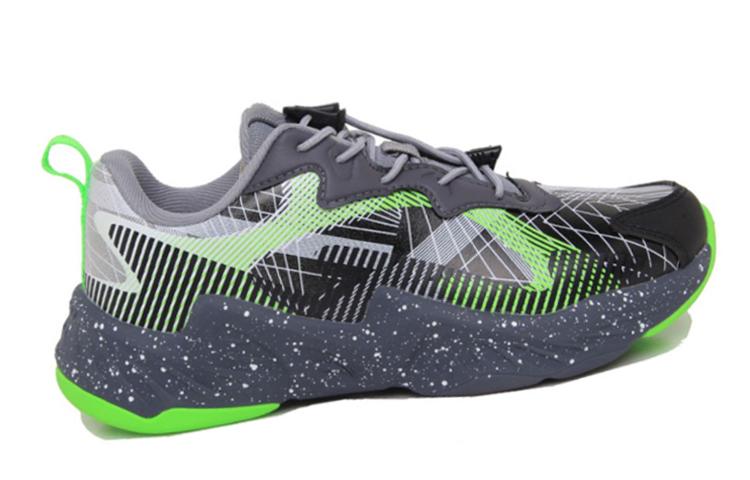 Li Ning YOUNG Slip Resistant Cushioning Abrasion Resistant Lightweight Casual Shoes Black Gray Green Teenagers YKCS120-11