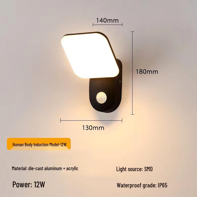 

Водонепроницаемый уличный настенный светильник с датчиком для ворот и входов Warm Light