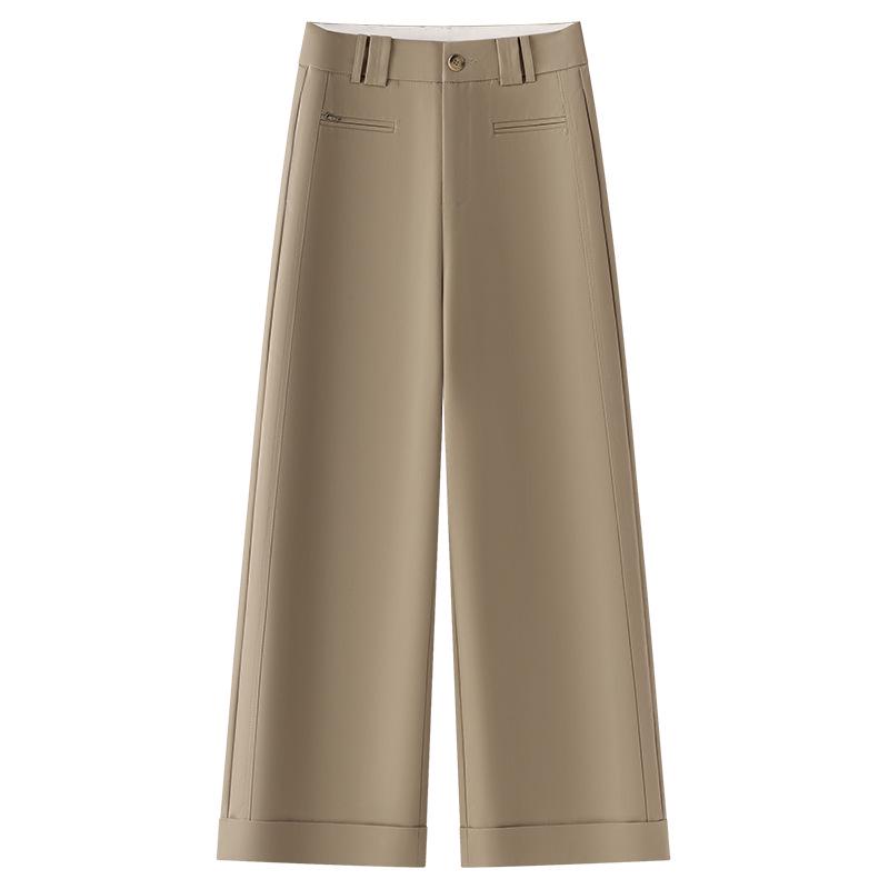 Women's Khaki Summer 2025 Loose Wide-Leg Casual Pants