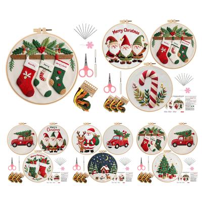 Christmas Cross Stitch Kits Embroidery Kit Stamped Embroidery Stitches Practice Kit Embroidery Starter Kit for Beginners Adult