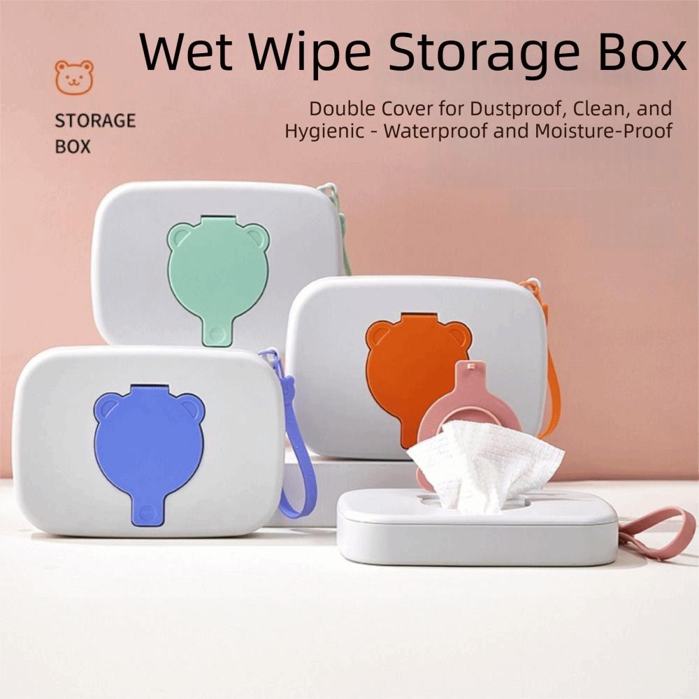 Flip Cover Portable Wet Tissue Box Silicone Seal Wet Wipes Container  Stroller Accessory