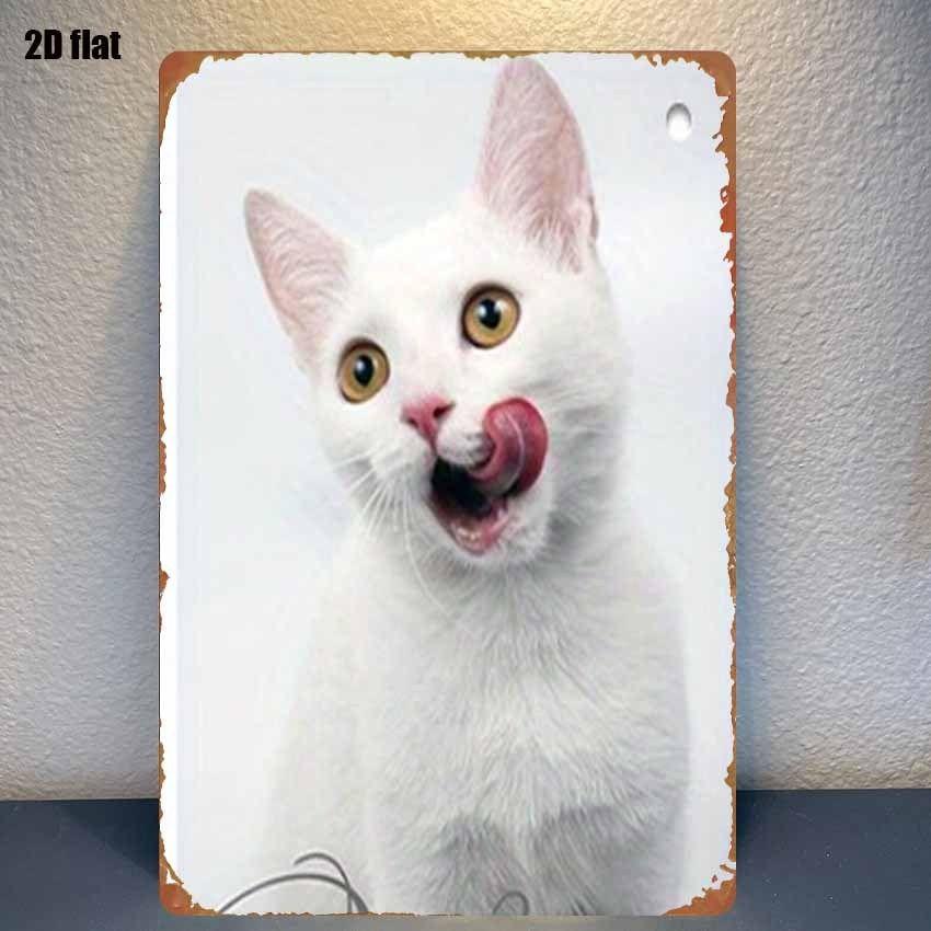 Retro Metal Sign Cute Pets Wall Decor Tin Plate Art for Living Room Bar Cafe