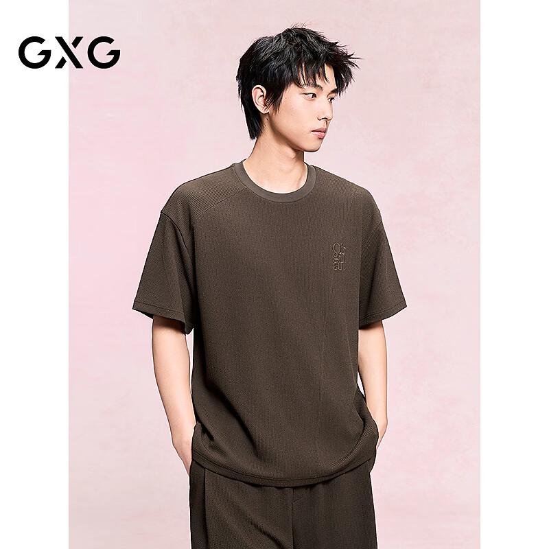 

GXG Men s Round Neck Textured Knit Short Sleeve T-shirt 175 L