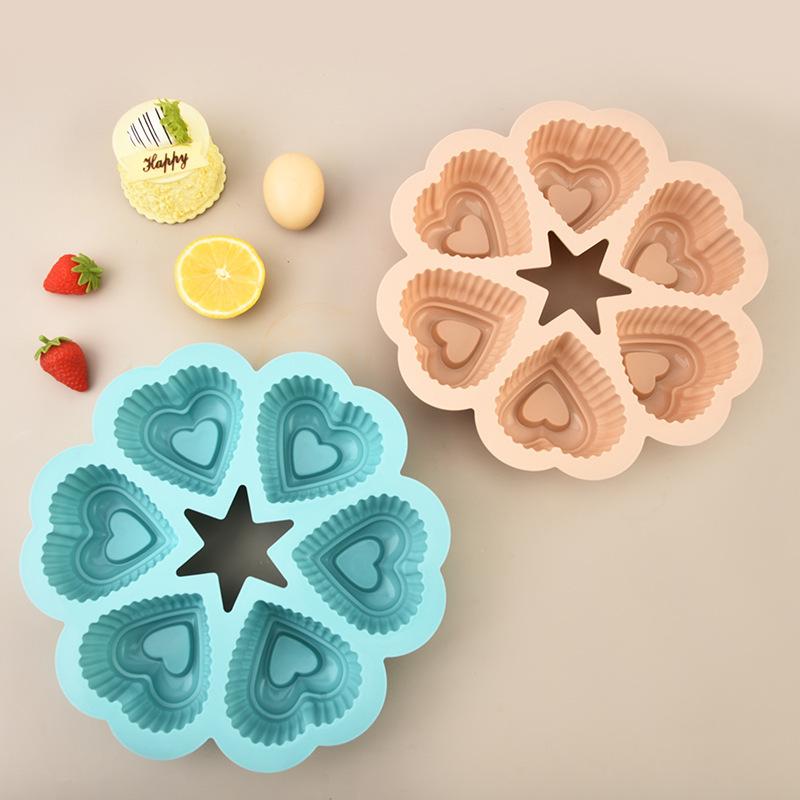 1Pc Silicone Heart-Shaped Cake Mold - Food-Grade Non-Stick Baking Tray For Diy Chocolates, Cakes, Valentine'S Day & Home Baking