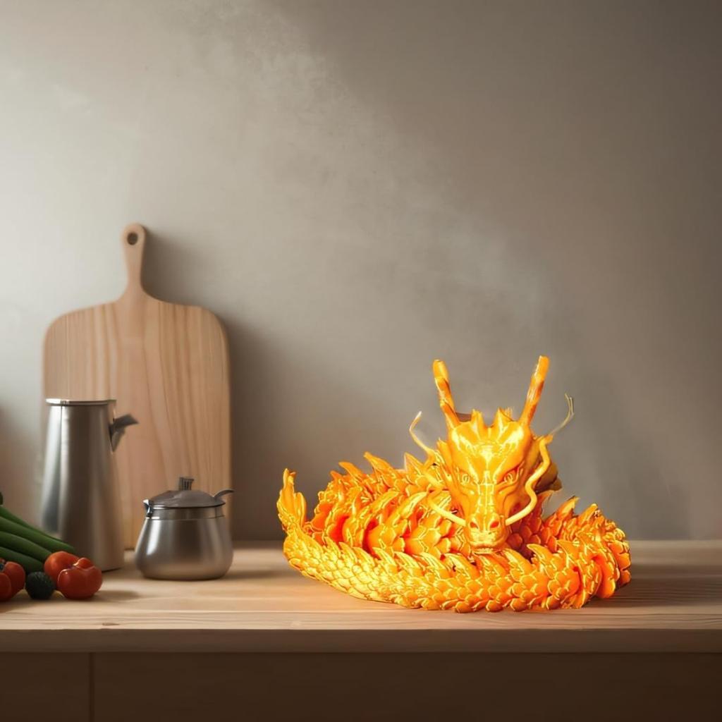 3D Printed Dragon - Articulated and Posable Toy for Car Decoration - Strikingly Realistic Dragon Crystal Figure Gifts