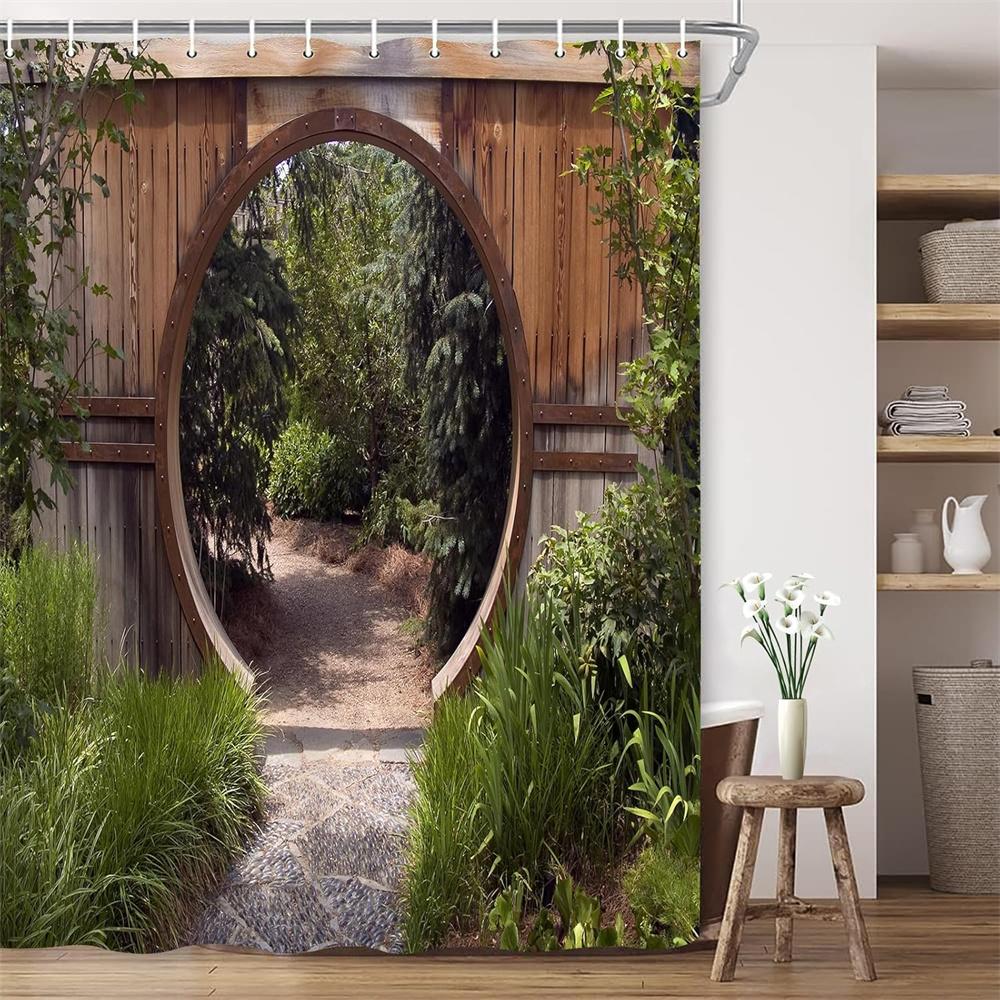 Nature Shower Curtains Woodland Bath Curtain Polyester Cloth Fabric Bathroom Partition with Hooks Scenic Decor Shower Curtain