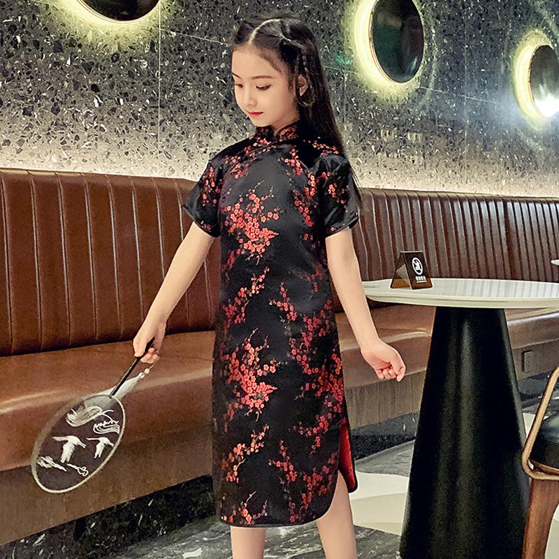 Fashion Children's Cheongsam Modern Girls Dresses Summer Baby Party Qipao Princess Clothing Chinese Style Girl Dress Vestidos