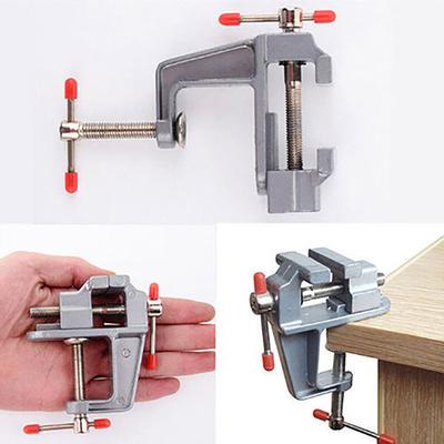 (Nikita) Aluminum Table Bench Top Vise Vice Universal Swivel ClampOn 360 Degree Rotating