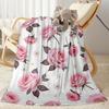 Stained Glass Rose Flannel Blanket,Lightweight,Office Blanket,Sofa Blanket,Comfortable Blanket