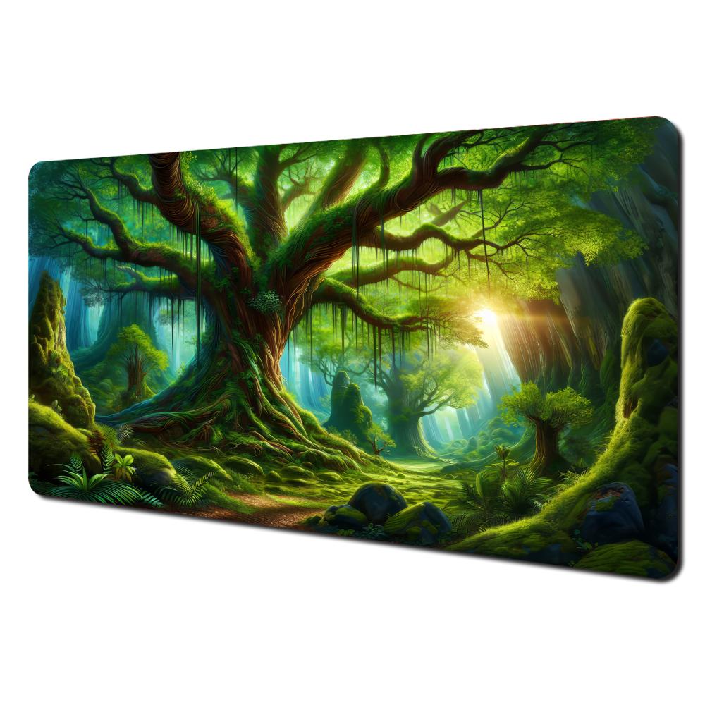 Lebensbaum und Magischer Wald Muster Großes Mauspade Schreibtischmatte Gaming Pad PC Zubehör Tastatur Mauspads Mauspad Büro Teppich