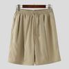 INCERUN Men Drawstring Elastic Waist Casual Loose Wide Legs Half Pants Shorts
