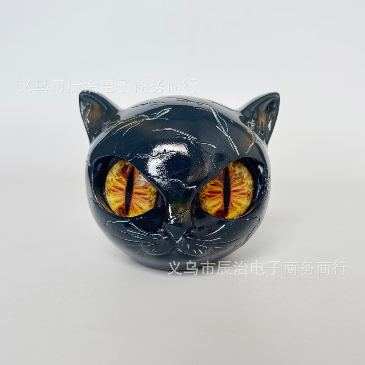 Новая Роскошная Черная Кошка Каменная Скульптура Роскошный Черный Кот Каменная Смола Украшение
