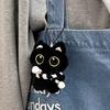 Cute Cartoon Black Cat Keychain Bag Pendant Backpack Hanging Ornaments Lovely Cat Doll With Camera Animal Car Keyring Kids Gift