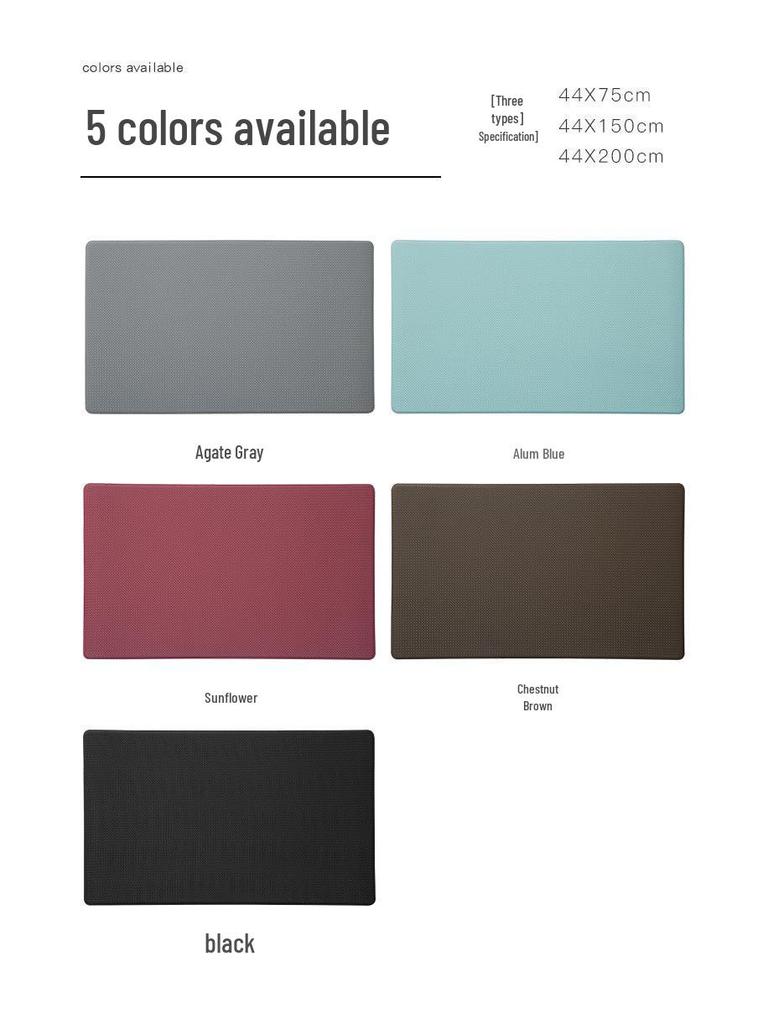 Waterproof Non-slip PVC Floor Mat: Oil-proof, Wipeable Leather, Dirt-resistant, Anti-fatigue.