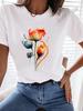 (Asian Size) Tee Top love heart trend 90s Women Clothing T Shirt Woman Print Fashion  Female Short Sleeve Graphic T-shirts