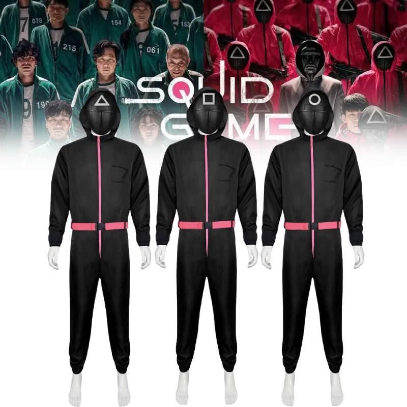 Squid Game Black Jumpsuit Cosplay Costume For Halloween Game Stage Performance